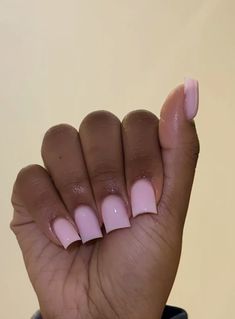 Simple Short Nails Solid Color, Solid Colored Acrylic Nails, Nail Art Designs Plain, Short Acrylic Nails Designs Classy, Short Simple Nail Sets, Natural Nail Manicure Designs, Bubblegum Square Round Nails, Full Pink Nails, Soft Short Nails