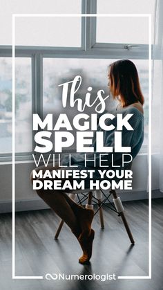 a woman sitting in a chair with the words, this magic spell will help maintain your dream