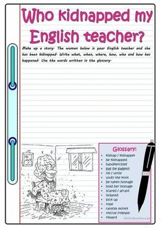 Esl Writing Activities Worksheets, Activities For College Students, Fun Writing Activities, Writing Planning, Writing Exercises, English Teaching, English Classroom