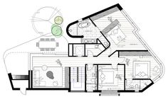 the floor plan of a house with two levels