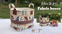 the sewing pattern for this basket is easy to sew and has many different patterns