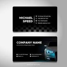 two business cards with an image of a car