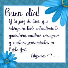 a blue flower with the words in spanish