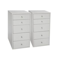 two white drawers are shown side by side