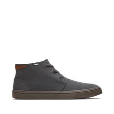 Our Carlo sneaker is reaching for new heights! This casual mid-top silhouette is perfect for when you need something casual yet put together. Heritage Canvas upper made primarily with jute—a preferred eco-fiber that requires less water and fewer chemicals Custom TOMS vulcanized foxing and rubber outsole OrthoLite® Eco LT Hybrid™ insoles made with 26% eco content (15% waste foam, 5% recycled content and 6% bio-oils) Exclusive to TOMS.com Part of the earthwise™ collection, products designed with t Black Shoes Mens, Mid Top Sneakers, Mental Health Resources, Mid Top, Sneakers Grey, Matches Fashion, Shoes Trainers, Mens Casual Shoes, Mens Shoes Sneakers