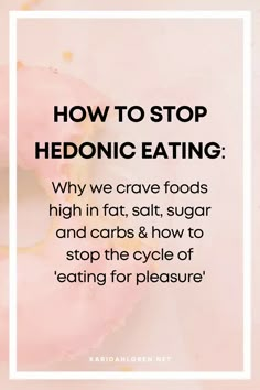 Hedonic Eating: How to Stop Eating for Pleasure How To Stop Impulsive Eating, Over Eating Remedies, Eating Distractions, Eating Psychology, Sugar Free Lifestyle, Hormonal Imbalance