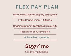 the flex pay plan is available for $ 59 / mo