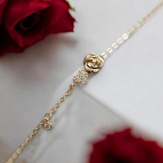 Elevate your style with this exquisite 18k gold plated silver 925 bracelet, featuring a delicate rose charm and a stunning zircon gemstone heart. Crafted from high-quality sterling silver, this bracelet is both durable and elegant, making it the perfect accessory for any occasion. Product Details: -Material: Silver 925 with a luxurious gold finish ✨ -Charm: Intricate rose design symbolizing love and beauty 🌹 -Gemstone: Sparkling zircon heart, adding a touch of elegance and brilliance 💎 -Size: Elegant Jewellery, Women Birthday, Heart Gemstone, Jewellery Gift, Gold Plated Bracelets, Birthday Gift For Her, Gold Plated Silver, Elegant Jewelry, Gold Gold