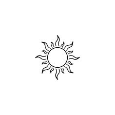 a black and white drawing of a sun