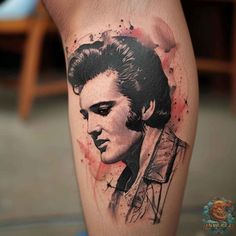 elvis presley tattoo on the leg