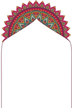 an ornate frame with red and green designs on it, as well as the border for text