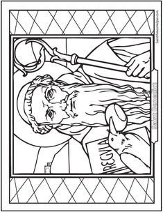 the nativity scene is depicted in this coloring page