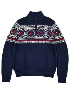 IZOD Mens Peacoat Blue Long Sleeve Fair Isle Quarter-Zip Sweater Small This fair isle patterned quarter-zip sweater is perfect for the holidays! Men's size: Small Quarter-zip closure Fair isle pattern Ribbed Long sleeves 75/25% cotton-acrylic Made in Bangladesh Payment We accept PayPal as our payment method. Immediate payment is required. If you have any questions about payment, please feel free to contact our customer support team. Return Policy We have a no hassle return policy If you are unha Christmas Sweaters Men, Mens Peacoat, Winter Holiday Outfits, Christmas Outfit Men, Peacoat Men, Christmas Sweater Men, Xmas Sweater, Navy Sweater, Fair Isle Pattern