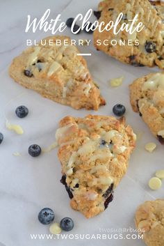 blueberry scones with white chocolate on top