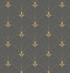 an art deco wallpaper pattern in grey and gold