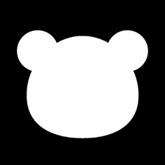 a black and white silhouette of a bear's head on a dark background,