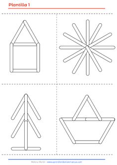 printable worksheet showing how to make a basket with two lines and three different shapes