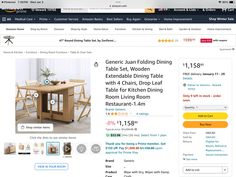 an image of a table setting on the webpage for furniture stores and online stores