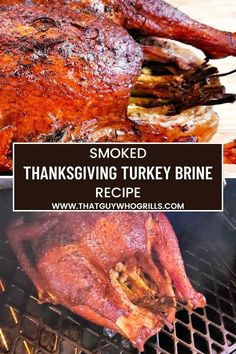 Smoked Turkey Brine Recipe makes for amazing turkey!! After you take your turkey out of the brine and rub with your rub! Then inject with a Butter Injection. The butter injection makes for a moist and flavor turkey! Pin to your Thanksgiving Pinterest board for later. Smoked Whole Turkey, Pulled Turkey, Smoker Recipes Electric, Whole Turkey Recipes, Traeger Grill Recipes, I Heart Recipes