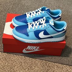 Argon 2022 Size 10 Men’s Brand New Nike Dunk Low Retro Qs Nike Shoes Low Dunk, Shoes Color, Aesthetic Nike Dunks, Color Shoes, Argon Dunks, Cute Blue Shoes, High Dunks, Nike Blue Leather Basketball Shoes, Nike Blue Leather Skate Shoes