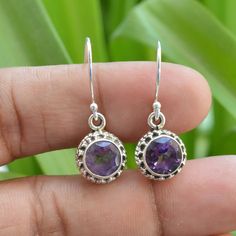 Amethyst Earrings, Handmade Silver Earrings, Gemstone Earrings, Amethyst Earrings Studs , Dangle Jewelry, Antique Earrings, February Jewelry Amethyst Earrings Studs, Earrings Handmade Silver, Handmade Silver Earrings, Wire Earring, Bezel Earrings, Earring Dangle, Earrings Gemstone, Silver Earrings Handmade, Jewelry Antique