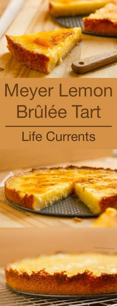 the lemon brulee tart is ready to be baked in the oven and served on