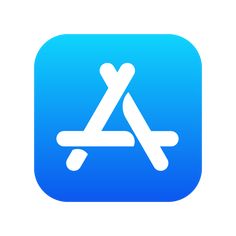 an app icon with the letter a in it's center and two arrows pointing up