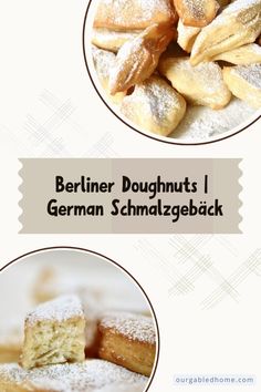 Schmalzgebäck, a yummy German treat, is just another name for Berliner doughnuts! These tasty pastries are like American doughnuts - fried and then coated in sweet powdered sugar. Tasty Pastry, Powdered Sugar, Real Food Recipes, Pastry, Easy Meals