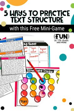 five ways to practice text structure with this free mini - game