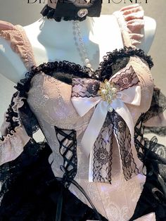 Price for a corset top or a skirt only.  Top   	 		 			Size 			S 			M 			L 			XL 		 		 			Bust 			78-86 			82-90 			86-94 			90-100 		 		 			Waist 			66-72 			70-76 			74-80 			78-86 		 		 			Full Length 			46 			48 			50 			52 		 	     Skirt   	 		 			Size 			Free Size 		 		 			Waist 			66-86 		 		 			Full Length 			34 		 		 			Hem Circumference 			170 Jirai Kei My Melody, Skirt Types Chart, Royale High Skirt Combos, Yabi Fashion, Different Aesthetic Outfits, Romantic Goth Style, Pink And Black Witch, Pink And Black Fits, Women In Corsets