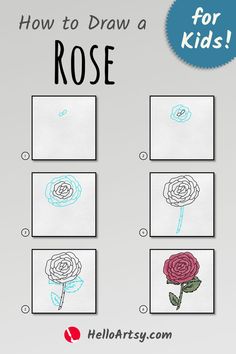 6 drawings demonstrating how to draw a how to draw a rose step by step for kids. Step By Step Drawing Rose, Rose Sketch Step By Step, Rose Drawing Tutorial Step By Step, How To Draw Simple Roses Step By Step, Rosedrawing Roses Easy, Rose Step By Step