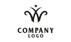 the logo for company is black and white, with a star in the center on top