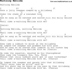 the guitar chords for waiting matilda