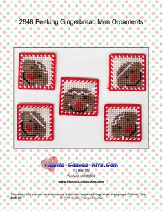 four red and white coasters with a monkey on them