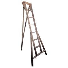 a ladder that is standing up against a white background with the bottom section missing from it