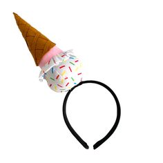 Ice Cream with Sprinkles Headband Costume Accessory - HalloweenCostumes4U.com - Costume Props & Accessories Ice Cream Cone Headband, Ice Cream With Sprinkles, Headband Costume, Halloween Bash, Kids Dress Up, Birthday Halloween Party, Photo Booths, Black Headband, Ice Cream Party