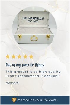 a white box with three gold stars on it and the words, one of my favorite things