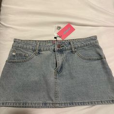 Size Small Style: S14008 Edikted Skirt, Affordable Non-stretch Denim Blue Mini Skirt, Forever 21 Fitted Blue Mini Skirt, Non-stretch Dark Wash Denim Mini Skirt, Medium Wash Mid-rise Mini Skirt With Frayed Hem, School Fits, Mini Skirt, Womens Skirt, Mini Skirts