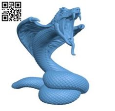 a blue dragon statue sitting on top of a white table next to a qr code