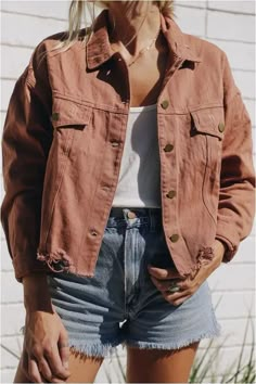 Trendy Jackets, Tumblr Outfits, Outfit Trends, Mini Short, Trend Fashion, Outfits Casual, Outfit Casual