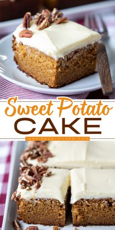 Delight your guests with our flavorful sweet potato cake recipe! This comforting and healthy sweet potato cake is a perfect addition to your Thanksgiving dessert ideas. Save and enjoy this savory meal later! Autumnal Desserts, Sweet Potato Cake, Fruit Crumble, Cake With Cream Cheese Frosting, Potato Cakes