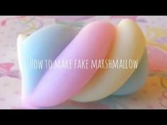 three fake marshmallows sitting on top of each other with the words how to make fake marshmallow