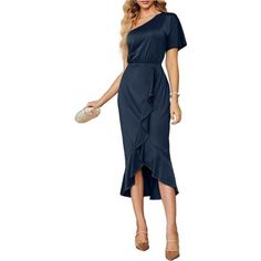 84% Polyester, 16% Elastane Imported Pull On Closure Hand Wash Only Material: This Is A Knit Stretch Fabric, 84% Polyester, 16% Elastane, Fall Dresses For Women 2023 With Pencil Skirt Length And It's Midi Dress With Slit.The Fabric Is Shiny And Stretchy, Like A Satin Dress For Women Wedding Guest, One Shoulder Dresses For Women 2023 Elegant, Also Can Be Silk Dresses For Women Elegant. Featuresit's Kind Of Ribbed Bodycon Dress With One Shoulder Short Sleeve, High Low Ruffle Asymmetrical Dress, Hi Moda Hippie, Wrap Dress Midi, Solid Maxi Dress, Long Summer Dresses Maxi, Short Sleeve Maxi Dresses, Flowy Maxi Dress, Long Dress Casual, Maxi Robes, Vestido Casual