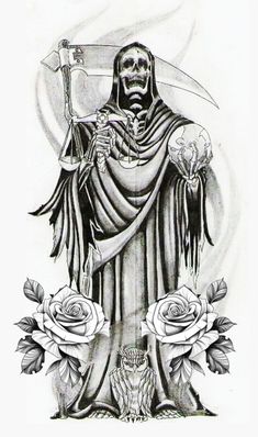 Santisima Muerte Tattoo Design, Santa Muerte Tattoo For Men, Santisima Muerte Tattoo, Santa Muerte Tattoo For Women, Santa Muerte Drawing Tattoo, Santa Muerte Tattoo Stencil, Santa Muerte Drawing, Prison Style Tattoos, Santa Muerte Art