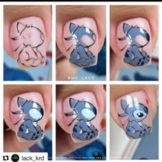 Cartoon Nail Designs, Disney Nail Designs, Cartoon Nail Art, Disney Inspired Nails, Nail Art 3d, Valentine Nail Art, Beauty Nails Design