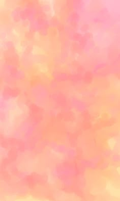 an abstract painting of pink and yellow clouds in pastel colors on a white background