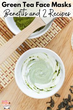 Green Tea face Mask Benefits  and 2 DIY green tea face mask recipes for glowing skin.  One recipe for oily skin and the other for dry skin.  Homemade natural skin care is easy and  money saving. Stop by for this and many more recipes and tips. Diy Green Tea Skin Care, Just Add Water Face Mask Recipe, Cooling Face Mask Diy, Green Tea Mask Recipe, Diy Green Tea Mask For Blackheads, Matcha Powder Face Mask Diy, Homemade Green Tea Face Mask, Green Tea Masks, Mint Face Mask