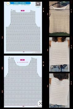 the instructions for making a crochet tank top with short sleeves and no bras