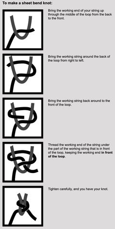 the instructions for how to make a tie knot in photoshopped with black and white ink