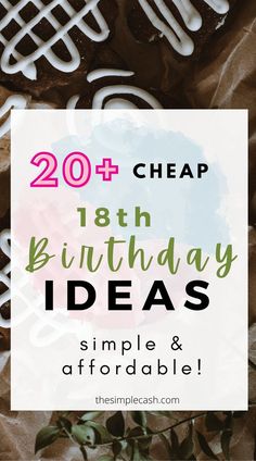 the text reads,'20 cheap birthday ideas simple and diffordble '